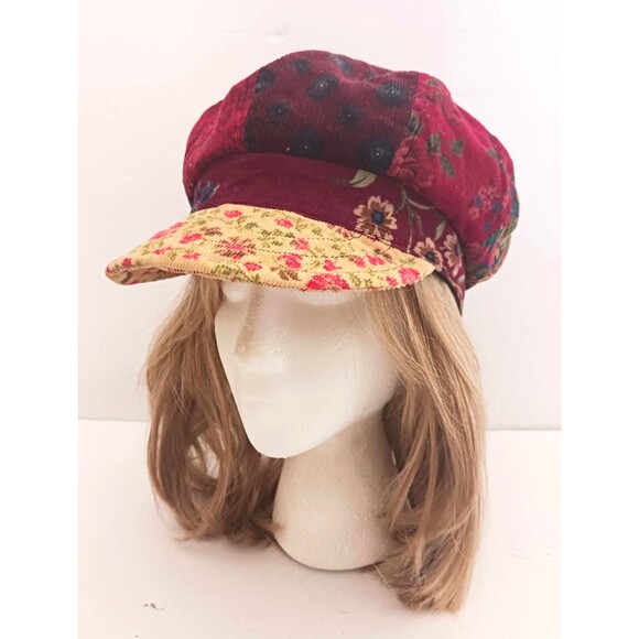 Gypsy Rose Boho Newsboy Cap Mixed Floral Print Patchwork 8 Piece O/S - Picture 4 of 12